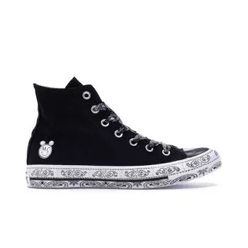 Converse Мужские кроссовки Miley Cyrus x Chuck Taylor All Star Hi Black бело-черные 162234C