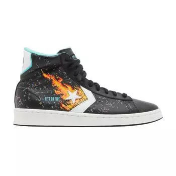 Converse NBA Jam x Pro Leather High Hes в огне! Кроссовки унисекс Черный Оранжевый Белый 171313C 41