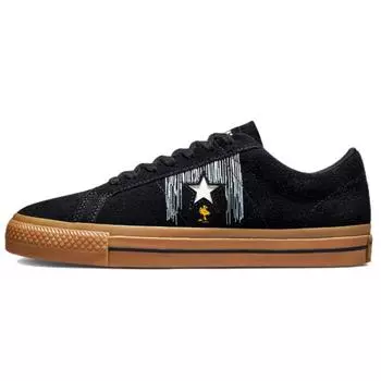 Converse One Star Ox Peanuts Snoopy And Woodstock Unisex Black 35.5