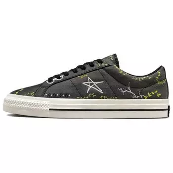 Converse One Star Pro Low Cowboy Вышивка женские кроссовки черные мульти Egret A03666C 44