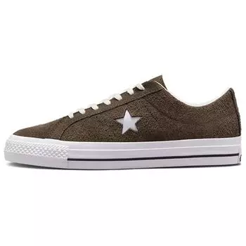 Converse One Star Pro противоскользящие прочные низкие кроссовки для скейтбординга унисекс коричневые белые A03671C 35