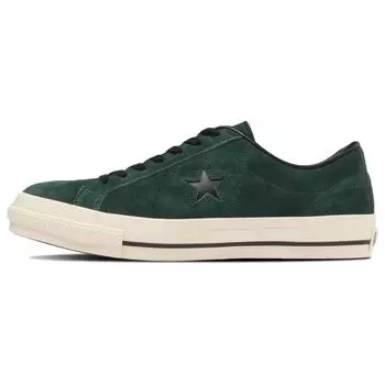 Converse One Star Сделано в Японии замшевые зеленые кроссовки унисекс темно-зеленые черные кремовые 35200510 41
