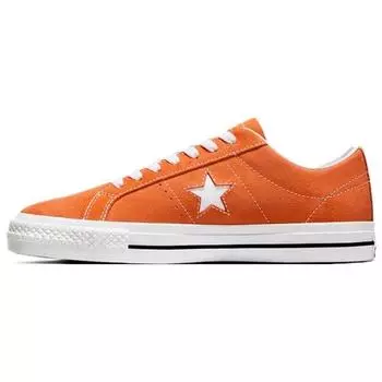 Converse One Star Suede Lace-Up Удобные Универсальные Нескользящие Прочные Низкие Кроссовки Для Скейтбординга Унисекс Кроссовки Оранжевые Белые A07899C 46.5