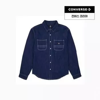 Converse Рубашка из тканого денима на пуговицах из жесткого смоляного денима 10028411 A01 90