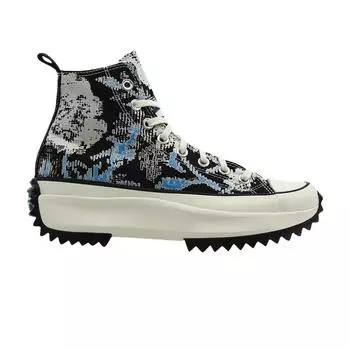 Converse Run Star Hike High Floral Fusion - Кроссовки унисекс синего цвета Black Egret 171398C 46.5