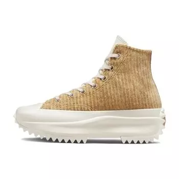 Converse Run Star Hike Platform High Striped Knit - кроссовки унисекс Nomad Khaki Tan Desert-Sand Egret A03253C 35
