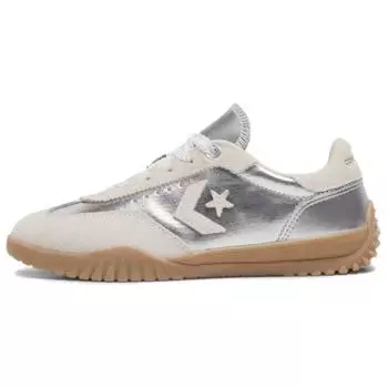 Converse Run Star Trainer Metallic Canvas Unisex Sneakers Silver Dull-Silver Vintage-White A15189C 36