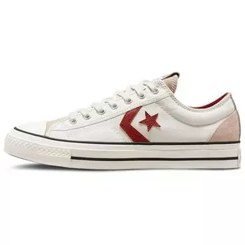 Converse Звездный игрок 76 Ретро Повседневные Нескользящие Прочные Легкие Низкие Кроссовки для Мужчин и Женщин Белый и Красный 37.5