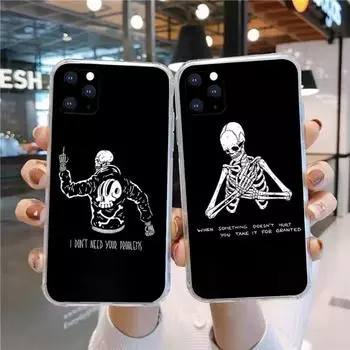 Чехол для телефона Coo Skull And Text для Huawei P50 P40 P30 Pro Mate 40 30 Pro Nova 8 8i Y7P Honor Прозрачный чехол для телефона Huawei P50 Pro