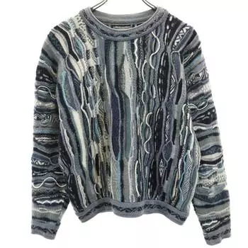 COOGI 90-х Шерстяной Старый 3D Вязаный Комбинезон с ручкой Объемный Вязаный свитер с длинным рукавом Мужской Б/У