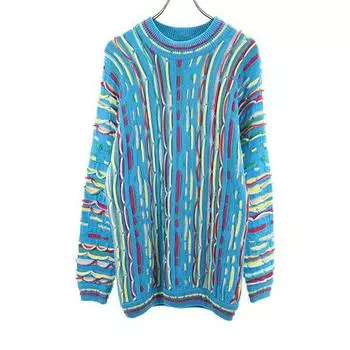 COOGI 90s Old 3D Overall handle Long sleeve cotton sweater S knit Men s Used