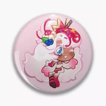 Cookie Run Parfait Cookie, настраиваемая мягкая пуговица, металлическая забавная булавка для любовника, подарок на воротник, женский значок с героями мультфильмов, креативная одежда