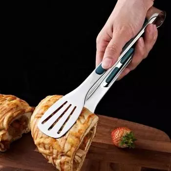 Cooking Tongs Non Slip Stainless Steel Food Tongs Kitchen Tongs Barbecue Grill Buffet Clamp Cooking Tools Kitchen Accessories светло-серый