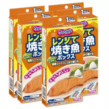 Cookpur Microwave grilled fish box for 1 slice x 5 pack [Bulk purchase] (4 pieces) белый