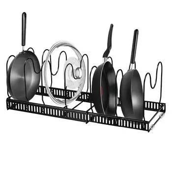 Cookware Storage Rack Adjustable Dish Bowl Drying Shelf Multi-Functional Kitchen Accessories Pan Pot Storage Organizer