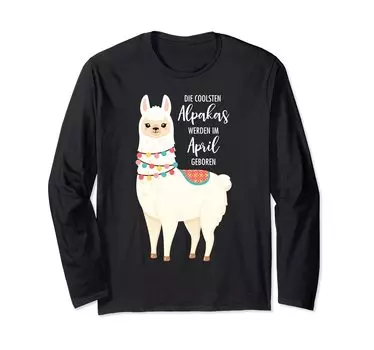 Cool Alpacas Born in April Long Sleeve T-Shirt