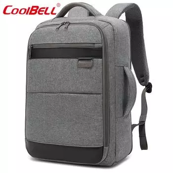 Cool Bell 27 л водонепроницаемый мужской рюкзак большой емкости для ноутбука 17/17,3 дюйма с внешним USB-портом для зарядки, открытие и закрытие на 180°, черный/серый чёрный