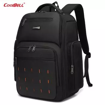 Cool Bell черный большой емкости 33 л мужской рюкзак для 17/17.3 дюймов ноутбук с влажной/сухой сумкой, 180° открытие, эквивалент 18 дюймов чемодан чёрный