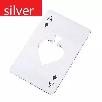 Cool Bottle Opener Card, Creative Bottle Opener Funny Stainless Steel for Playing Cards, Size Fits in Your Wallet Credit Card