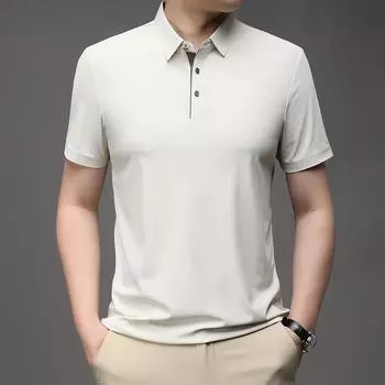 Cool Breathable Short-Sleeved Polo Shirt Business Casual Summer Fashion Half Sleeve Lapel T-shirt High Quality M