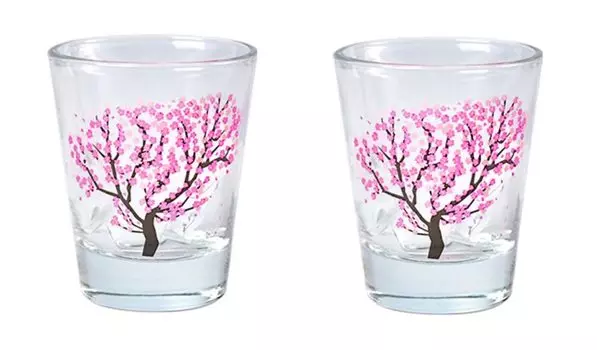 Cool Cherry Blossom Free Glass Pair Spring Cherry Blossom Cherry Blossom Viewing Pair Changes with Mysterious Celebration of [Morning Place] Set,