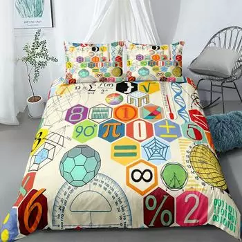 Cool Cube Math Duvet Cover Set without sheet King Queen Double Full Twin Single Size Bed Linen Set 140x210cm