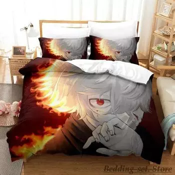 Cool Hell s Paradise Постельное белье Односпальная кровать Твин Полный комплект постельного белья Queen King Size для взрослых и детей Спальня Пододеяльники Наборы Аниме Каваи 70x133cm 2pcs