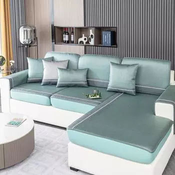 Эластичный чехол для дивана Cool Ice Silk, всеобъемлющая комбинация, универсальный ленивый противоскользящий чехол для дивана, летний чехол из ткани 60*60cm