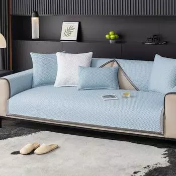 Cool Ice Silk Sofa Cushion Summer Summer Summer Mat Non-Slip Seat Cushions Summer Light Luxury Sofa Cover Cloth 70*70cm