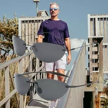 Крутые мужские солнцезащитные очки Модные очки Женские и мужские поляризованные солнцезащитные очки Сверхлегкие безободковые очки для вождения в стиле стимпанк Мужские очки