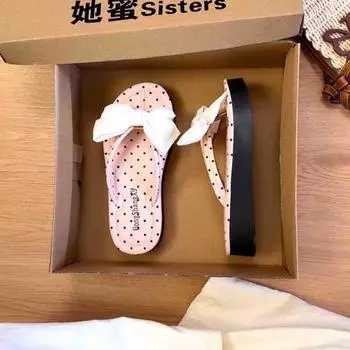 Cool slippers women s summer new leisure vacation flat bottom solid color toe beach flip-flops 35