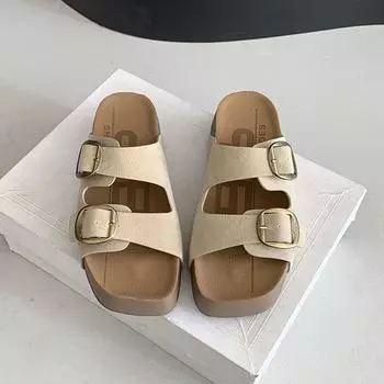 Cool slippers women s summer wear new high-value thick-bottomed versatile beach slippers 35