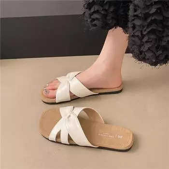 Cool slippers women s summer wear new models with skirts seaside flat-bottomed beach slippers 35