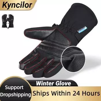 Cool Winter Men Women Ski Gloves Touch Screen Outdoor Sports Skiing Gloves Windproof Waterproof PU Resistance Cloth Snow M