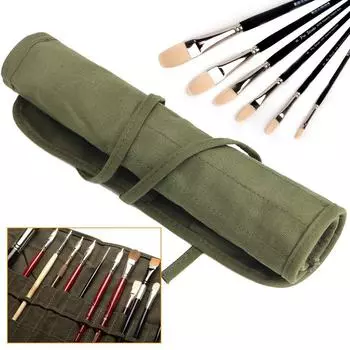COOLBOTANG Холщовый чехол для кистей, чехол для ручек, держатель для инструментов, сумка для кистей, 22 слота, держатель для кистей, масляная кисть, держатель для акварельной кисти