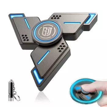 COOLDEN Светящийся Fidget Spins Снятие стресса Супер Нержавеющая сталь Высокая скорость Минутная стрелка Убийственный светящийся кончик пальца Рождественский мальчиковый спиннер, ну, серый