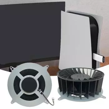Вентилятор охлаждения, тихая работа, игровая консоль, вентилятор с контролем температуры, эффективный вентилятор рассеивания тепла для PS5 чёрный