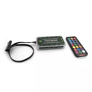 COOLMOON LED RGB Свет с изменяющимся цветом Вентилятор охлаждения Пульт дистанционного управления Компьютерный аксессуар