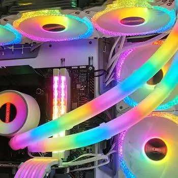 CoolMoon Soft Tube ARGB Vest Aura Sync Luminous Sleeve Силиконовый радиатор водяного охлаждения 5 В 3PIN ARGB 4PIN Декор корпуса компьютера