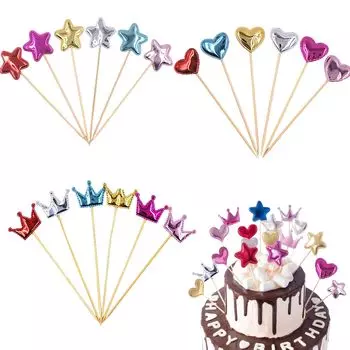 Coolooda Cake Topper Украшение для торта Сердце Сладости Украшения С Днем Рождения Вставка для торта Открытка Милые принадлежности для украшения вечеринки по случаю дня рождения 3 случайных [50