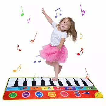Coolplay Piano Обучающая музыка 8 видов музыкальных игрушек большого размера, детская игрушка, коврик, инструменты, запись, воспроизведение, 148*60 см,