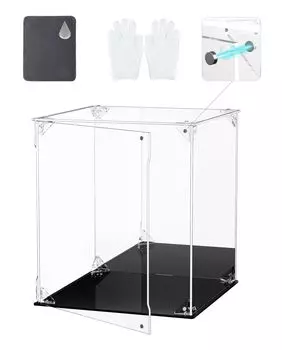 COOLTAKU Фигурка Акрил УФ Магнит Задняя часть Передняя часть Коллекция Дополнительная сборка Акриловый дисплей Ткань для очистки пятен в комплекте 25 x Глубина 25 x Высота 25 Черный