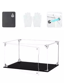 COOLTAKU Фигурка Магнитная Передняя Дверь с Магнитной Коллекцией Еще Сборка Акриловый Дисплей Ткань для Очистки Пятен Хранение Фигурок 25 x Глубина 15 x Высота