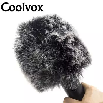 Coolvox General Normal, меховой чехол для микрофона, ветрозащитный свитер с поролоновым чехлом для круглой головки, для микрофона в форме шара, караоке чёрный