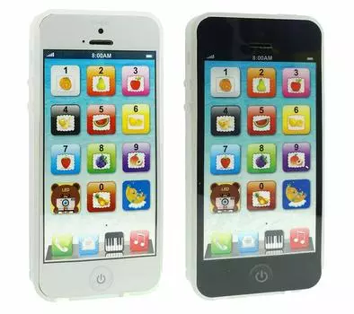 Cooplay 2 шт. Черно-белый Yphone Игрушка Play Music Мобильный телефон Сотовый телефон Изучение английского языка Обучающие рождественские огни Интерактивный Малыш Ребенок Дети