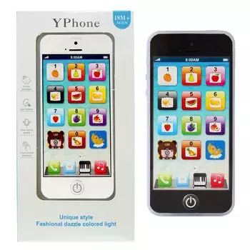 Cooplay Обучающий Смартфон Игрушка Музыка Колыбельная Сенсорный Экран Перезаряжаемый Мобильный Телефон Младенец Ребенок Type-C чёрный