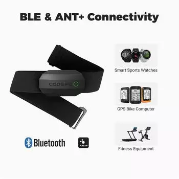 COOSPO H808S Датчик сердечного ритма Двойной режим ANT Bluetooth с нагрудным ремнем Велосипедный компьютер для Wahoo Garmin Zwift Sports Monitor