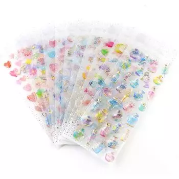 Copeflap Notebook Stickers Cute Set of 12 Notebook Stickers Deco Stickers Glitter Deco Stickers (Pastel Colors)