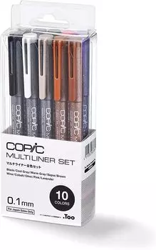 COPIC Too Multiliner All Color Set (0,1)