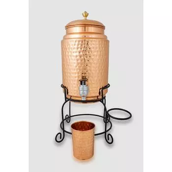 Copper copper Water Bottle, 1000ml, Set of 1, Green Print (5 Liter Container)